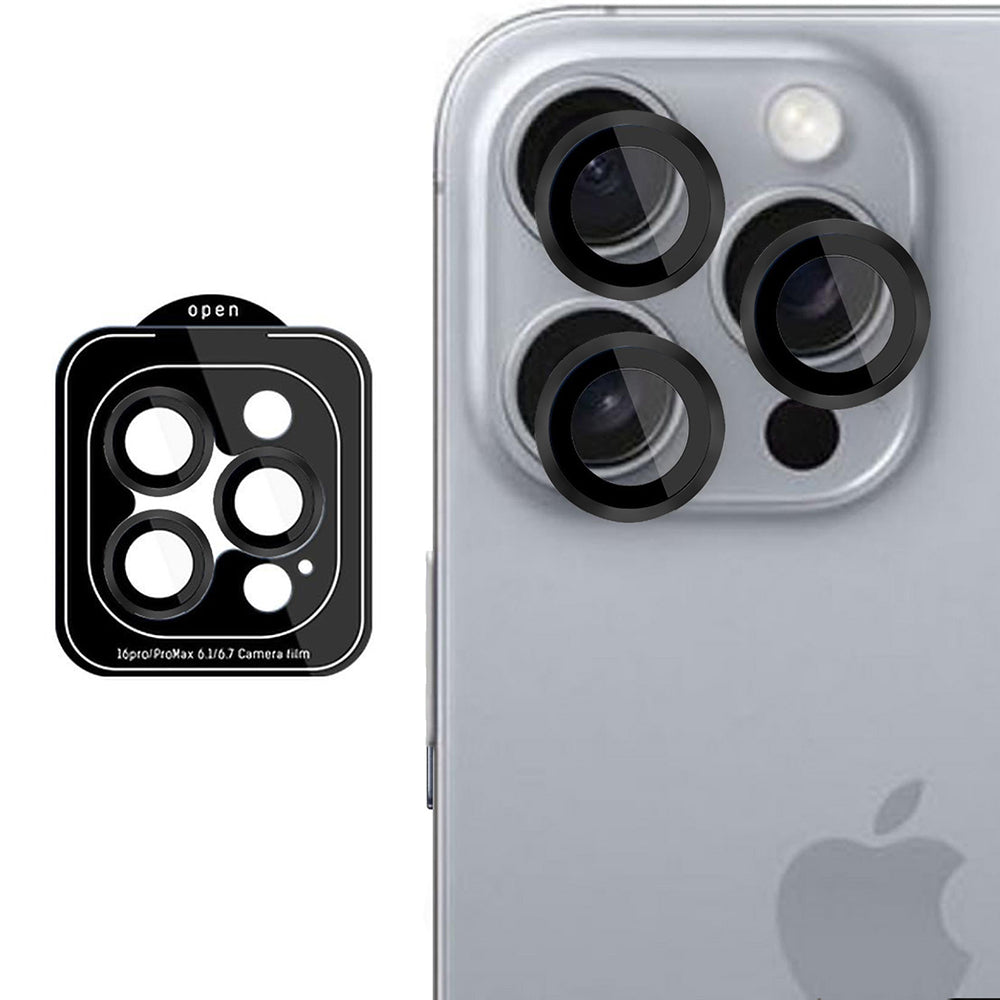 Προστατευτική μεμβράνη πίσω κάμερας 3MK Protection Pro για Apple iPhone 16 Pro Max / 16 Pro, Ασφαλισμένο γυαλί, Μαύρο