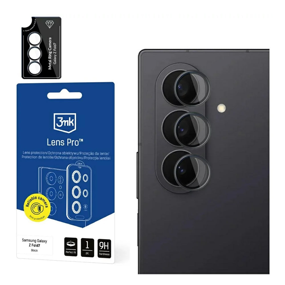Προστατευτική μεμβράνη πίσω κάμερας 3MK Protection Pro για Samsung Galaxy Z Fold7 F966, Ασφαλισμένο γυαλί, Διαφανές