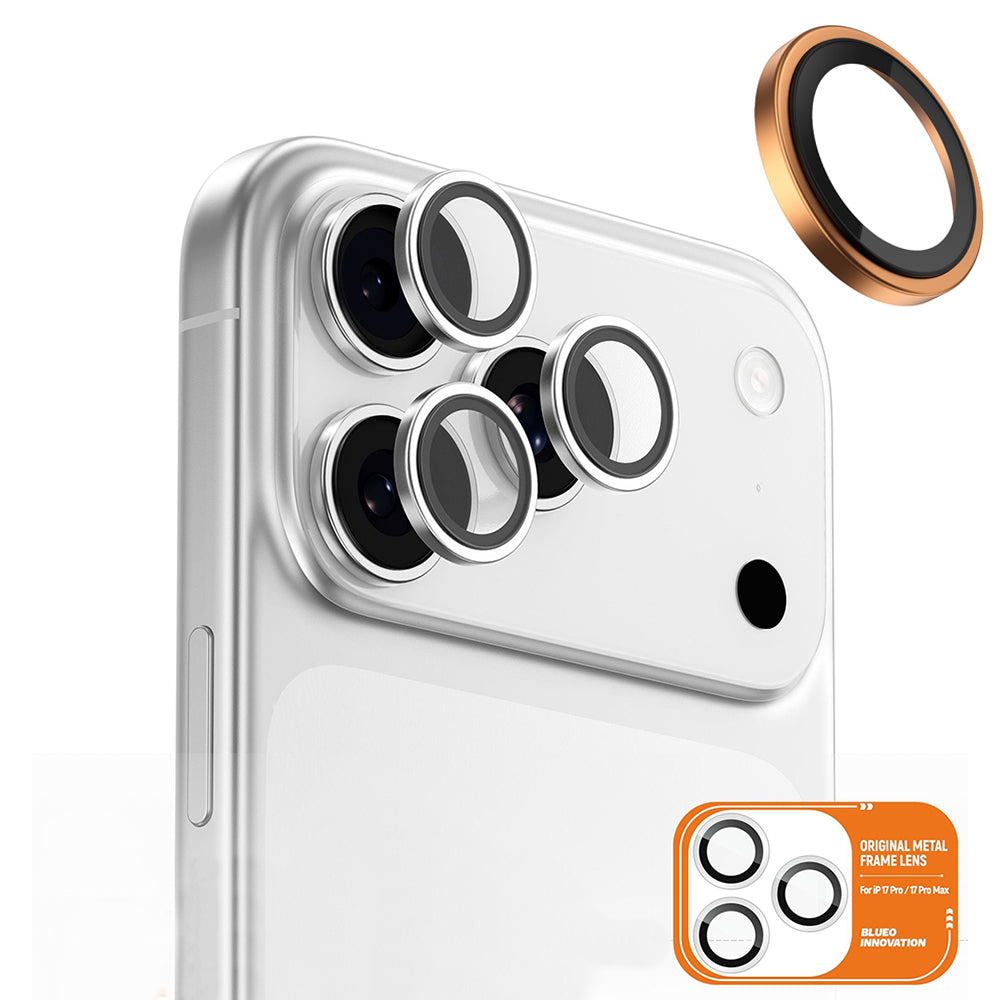 Προστατευτική Μεμβράνη Πίσω Κάμερας Blueo Metal Frame για Apple iPhone 17 Pro Max / 17 Pro, Ενισχυμένο Γυαλί, Πορτοκαλί
