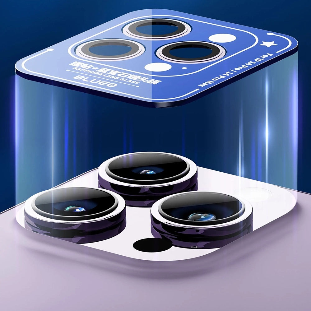 Προστατευτική μεμβράνη πίσω κάμερας Blueo Sapphire Crystal για Apple iPhone 14 Pro Max / 14 Pro, Ασφαλισμένο γυαλί, Μωβ