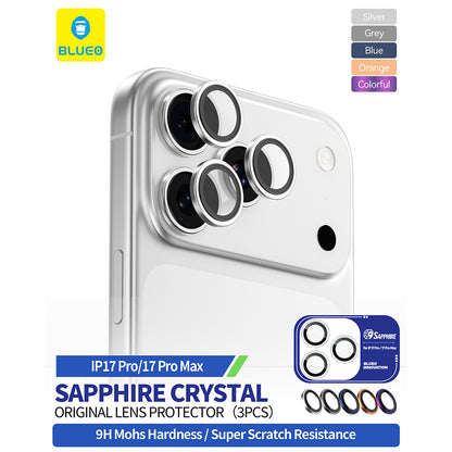 Προστατευτική Μεμβράνη Κάμερας Πίσω Blueo Sapphire Crystal για Apple iPhone 17 Pro Max / 17 Pro, Ενισχυμένο Γυαλί, Πορτοκαλί