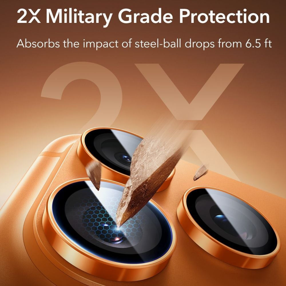 Προστατευτική Μεμβράνη Πίσω Κάμερας ESR Armorite για Apple iPhone 14 Pro, Ενισχυμένο Γυαλί, Πορτοκαλί