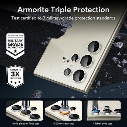 ESR Rear Camera Protective Film for Samsung Galaxy S24 Ultra S928, Tempered Glass, Set of 2 Pieces, Transparent