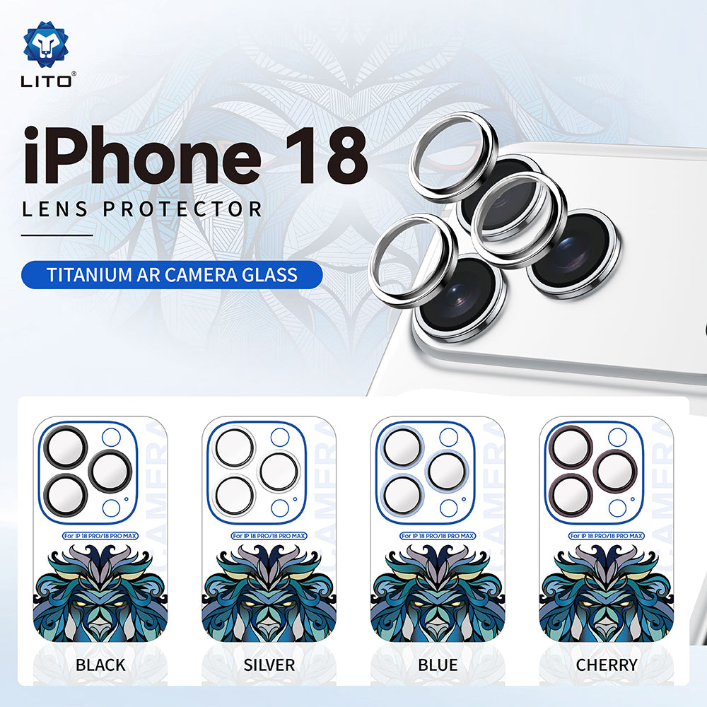 Προστατευτική μεμβράνη κάμερας πίσω Lito Titanium AR για Apple iPhone 18 Pro / 18 Pro Max, Ασφαλισμένο γυαλί, Ασημί