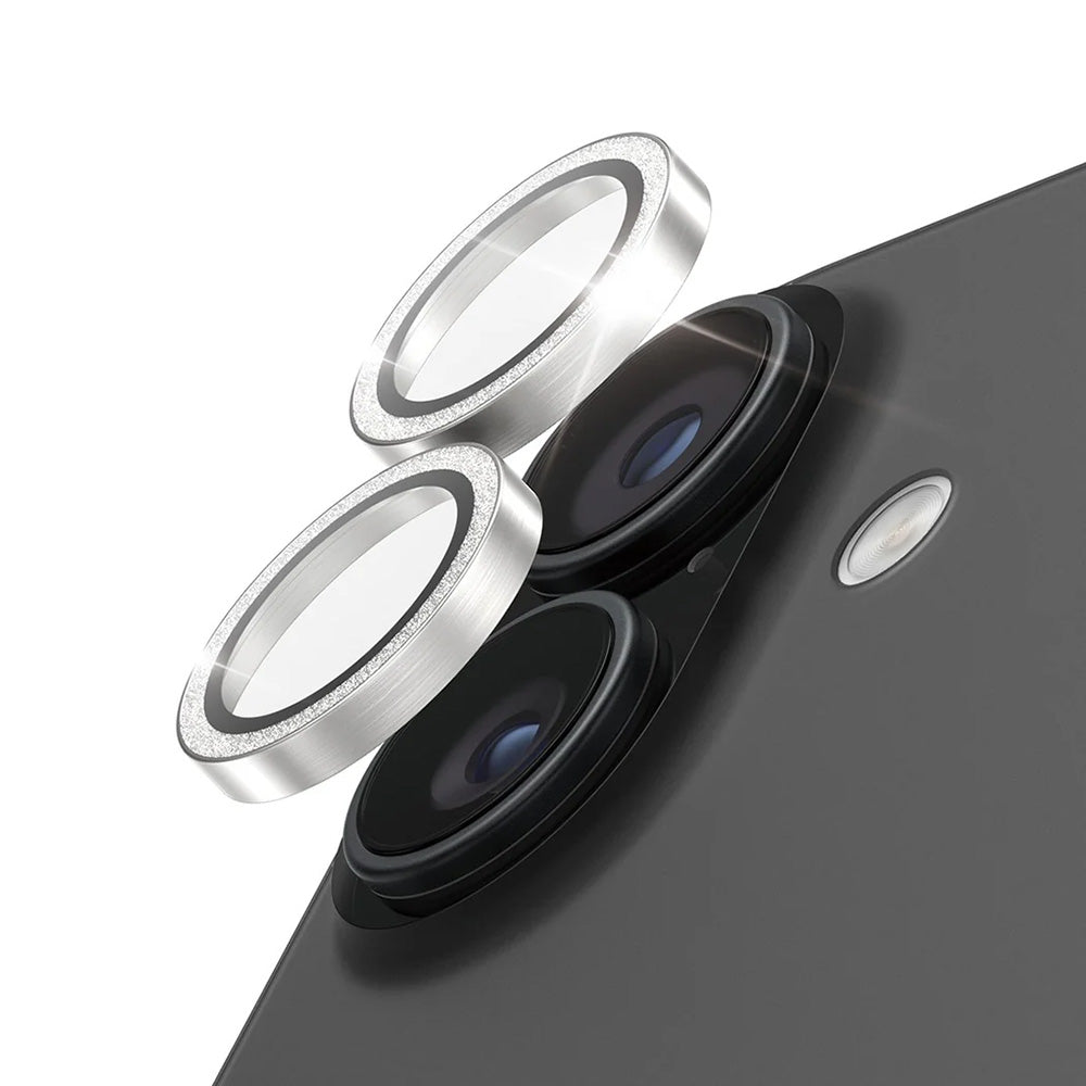 Προστατευτική Μεμβράνη Κάμερας Πίσω PanzerGlass Hoops Glitter για Apple iPhone 17 / 16 Plus / 16, Ενισχυμένο Γυαλί, Ασημί
