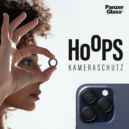 Back Camera Protection Film PanzerGlass Hoops for Apple iPhone 16 Plus / 16, Tempered Glass, Transparent