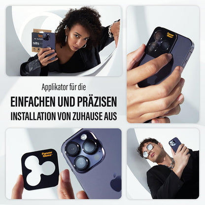 Back Camera Protection Film PanzerGlass Hoops for Apple iPhone 16 Plus / 16, Tempered Glass, Transparent