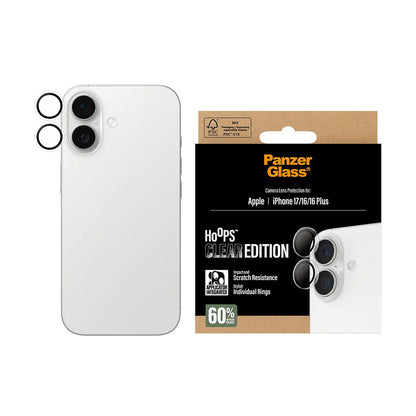 Προστατευτική Μεμβράνη Κάμερας Πίσω PanzerGlass Hoops για Apple iPhone 17 / 16 Plus / 16, Ενισχυμένο Γυαλί, Διαφανές