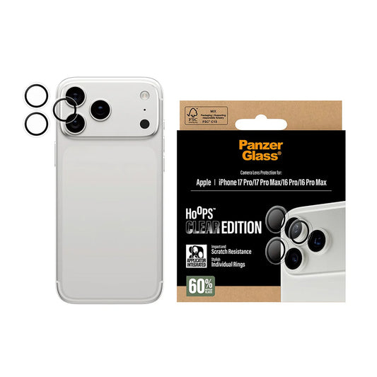 Προστατευτική Μεμβράνη Κάμερας Πίσω PanzerGlass Hoops για Apple iPhone 17 Pro, Ενισχυμένο Γυαλί, Διαφανές