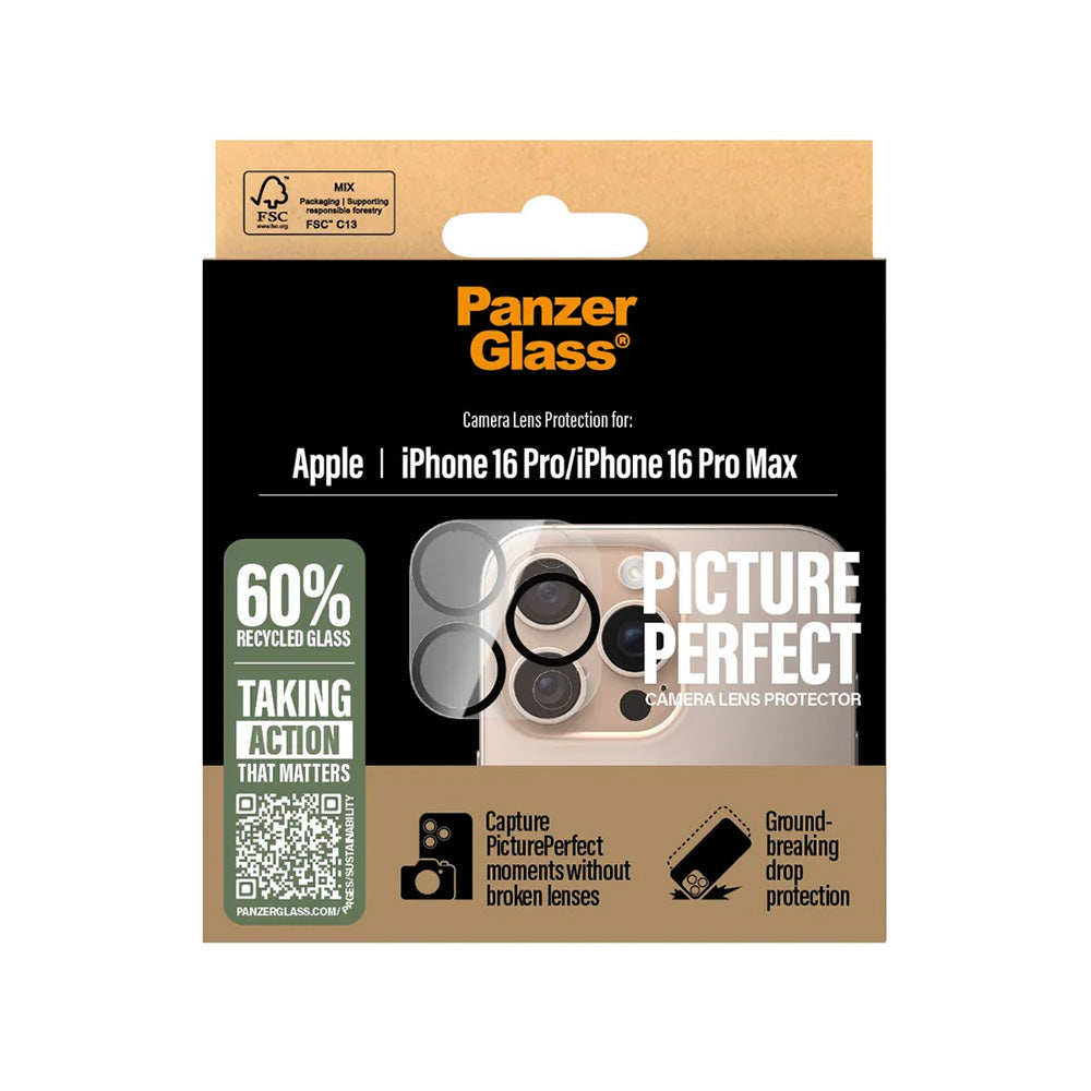 Προστατευτική Μεμβράνη Κάμερας Πίσω PanzerGlass PicturePerfect για Apple iPhone 16 Pro Max / 16 Pro, Ενισχυμένο Γυαλί, Διαφανές