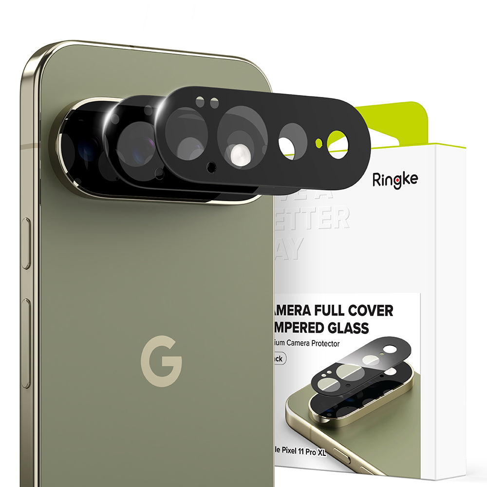 Ringke Rear Camera Protective Film for Google Pixel 11 Pro XL, Tempered Glass, Set of 2 Pieces, Black