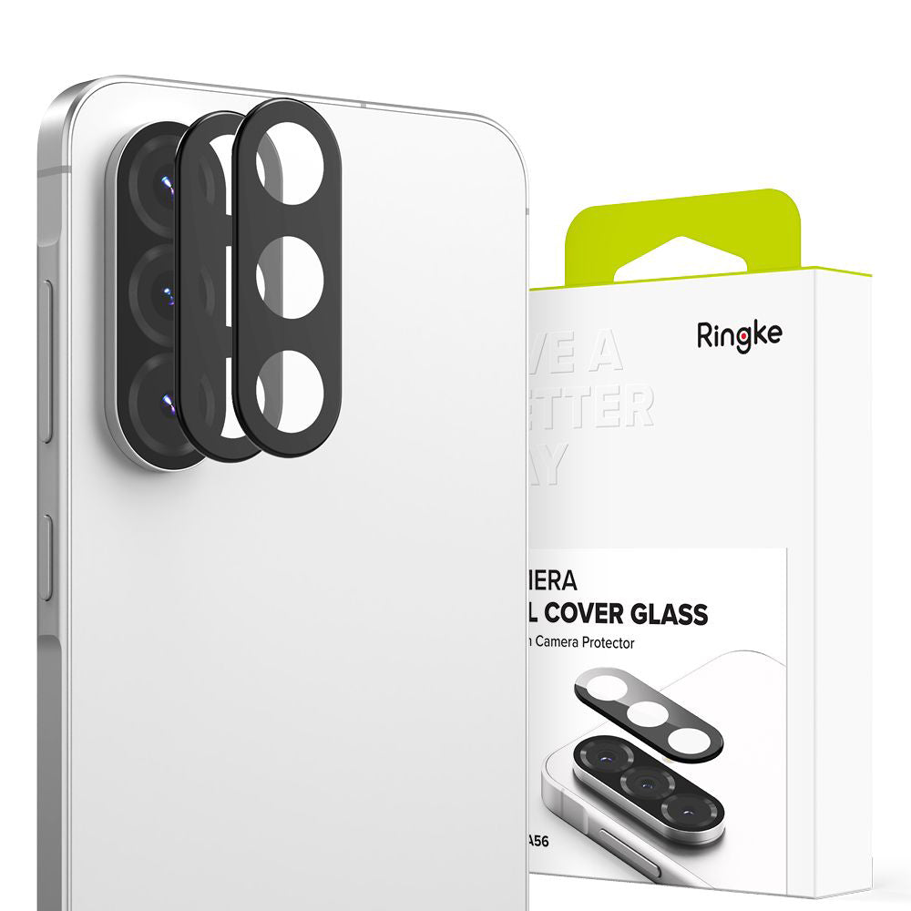 Προστατευτική Μεμβράνη Κάμερας Πίσω Ringke για Samsung Galaxy A56 A566, Ενισχυμένο Γυαλί, Σετ 2 τεμαχίων, Μαύρη