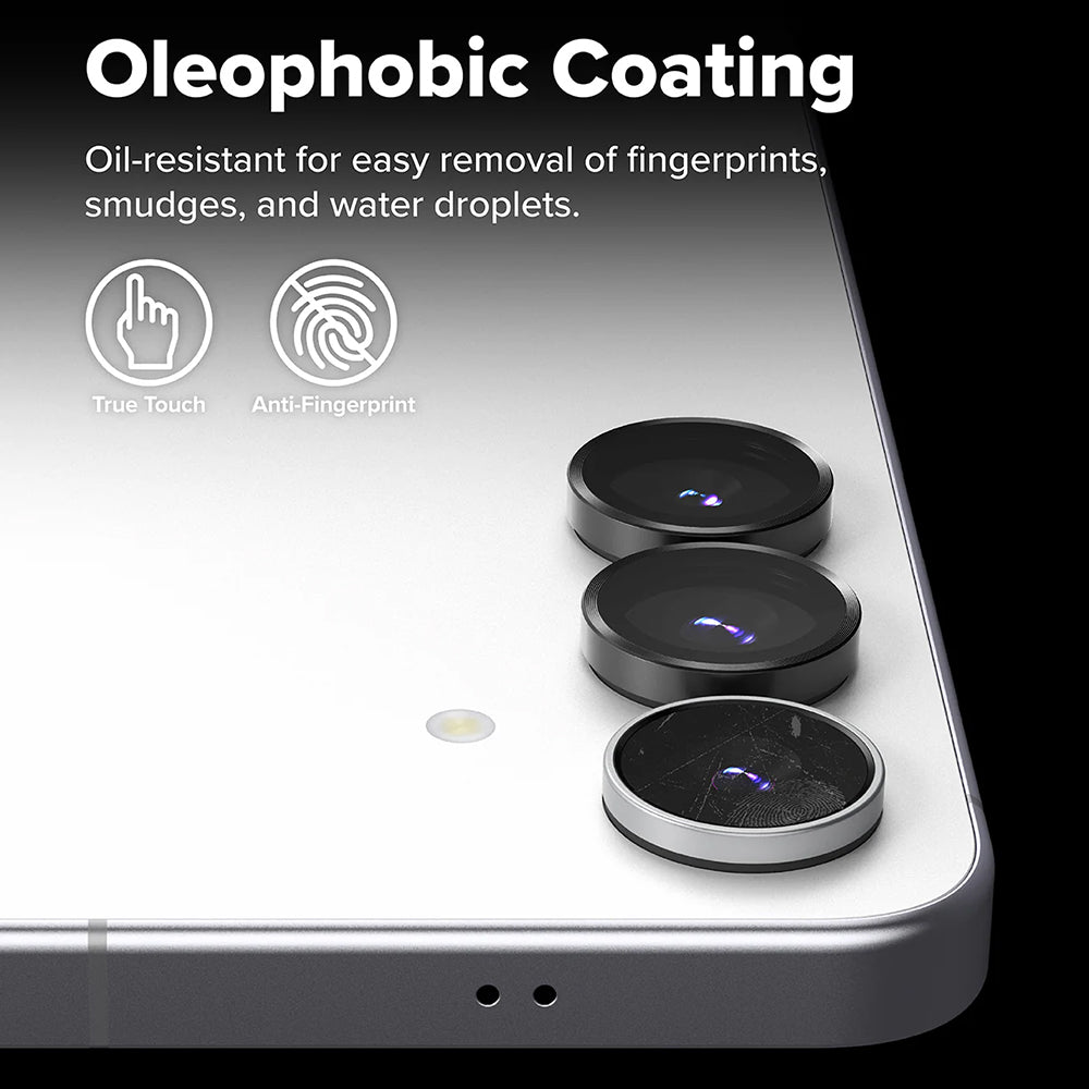 Προστατευτική μεμβράνη πίσω κάμερας Ringke για Samsung Galaxy S25 FE, ασφαλισμένο γυαλί, σετ 2 τεμαχίων, μαύρο