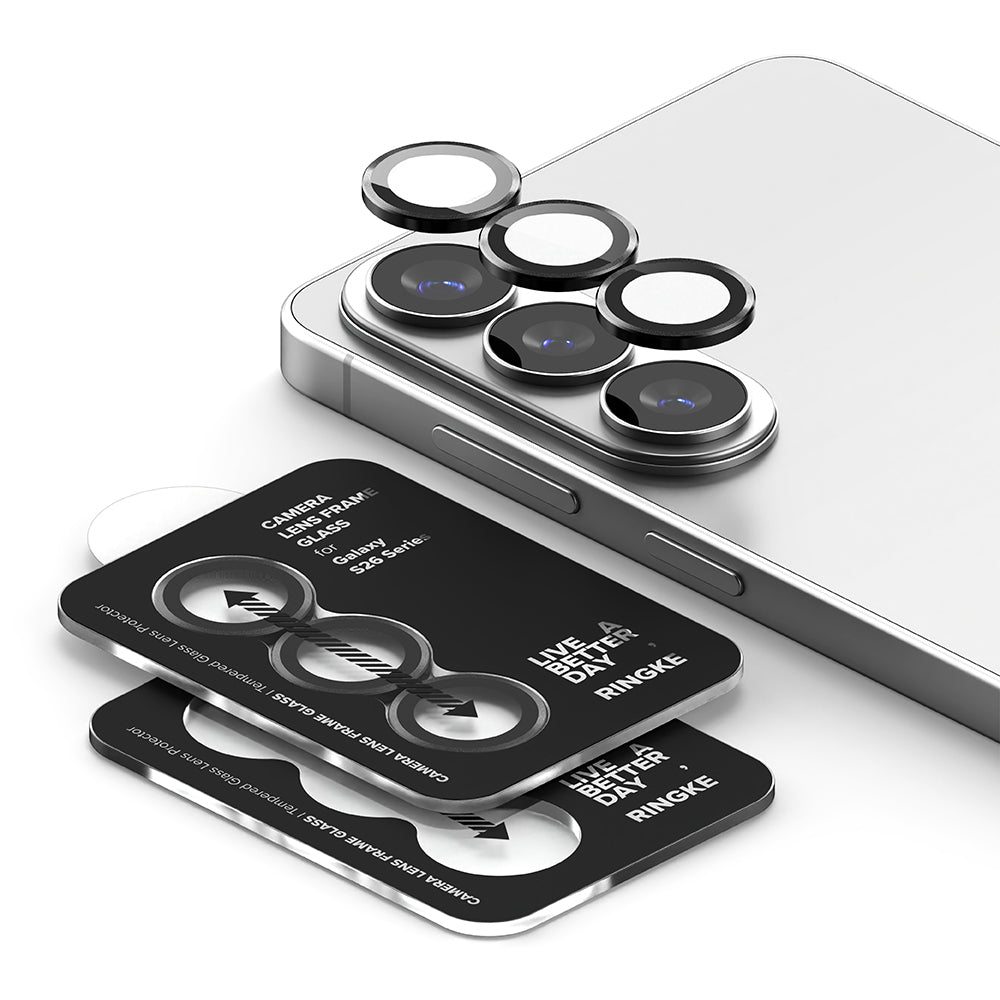 Προστατευτική Μεμβράνη Κάμερας Πίσω Ringke για Samsung Galaxy S26 Plus S947 / S26, Ενισχυμένο Γυαλί, Σετ 2 τεμαχίων, Μαύρη