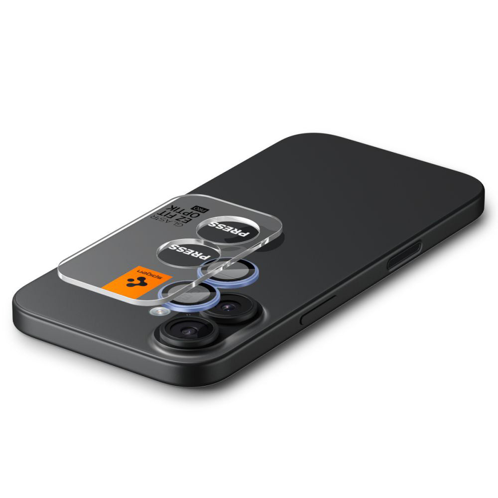 Προστατευτική μεμβράνη πίσω κάμερας Spigen GlastR EZ FIT Optik Pro για Apple iPhone 17 / 16 Plus / 16, Ασφαλισμένο γυαλί, Σετ 2 τεμαχίων, Μπλε