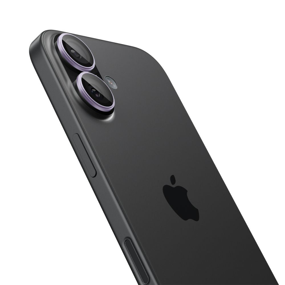 Spigen GlastR EZ FIT Optik Pro Rear Camera Protector for Apple iPhone 17 / 16 Plus / 16, Tempered Glass, Set of 2 pieces, Purple