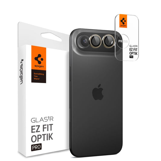 Rear Camera Protection Film Spigen GlastR EZ FIT Optik Pro for Apple iPhone 17 Air, Tempered Glass, Set of 2 pieces, Gold AGL10131