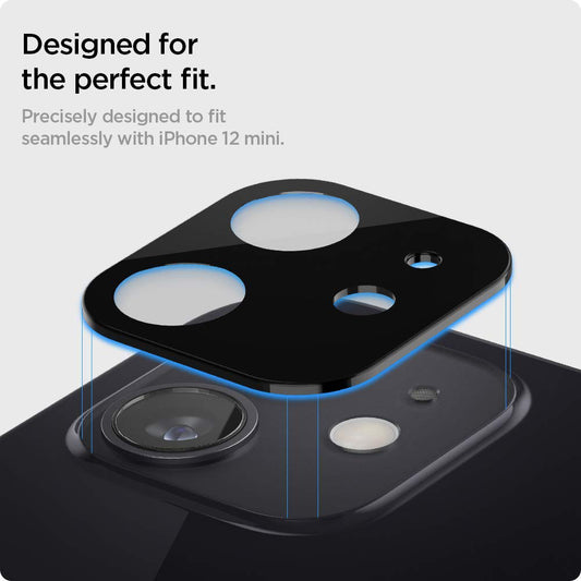 Προστατευτική μεμβράνη πίσω κάμερας Techsuit για Apple iPhone 12, ασφαλισμένο γυαλί, μαύρο