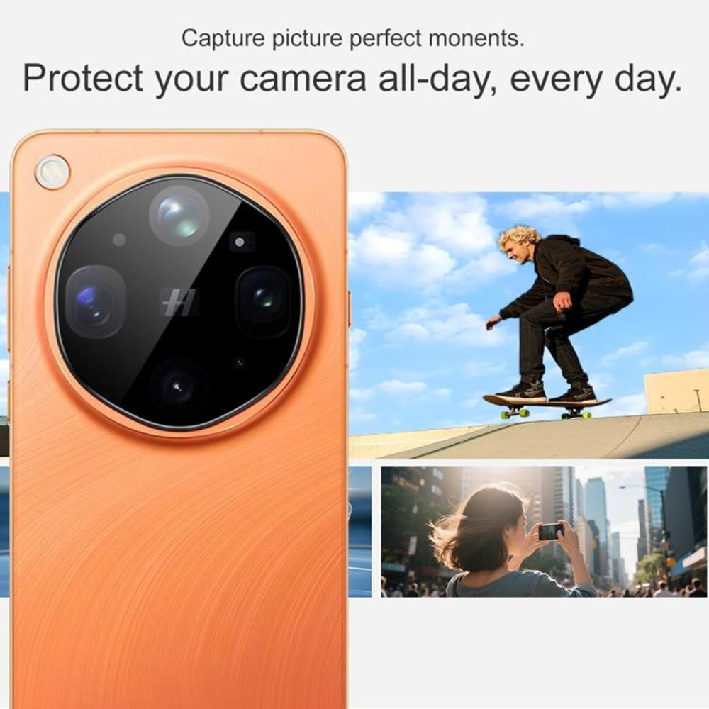 Προστατευτική μεμβράνη πίσω κάμερας Techsuit για Oppo Find X9 Ultra, ασφαλισμένο γυαλί, μαύρο