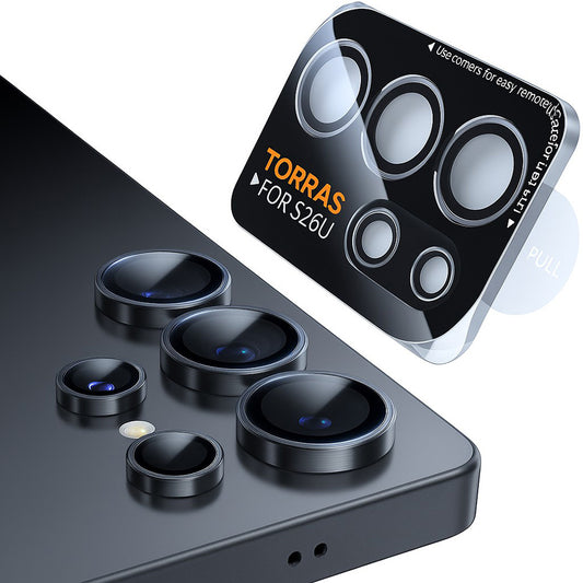 Προστατευτική Μεμβράνη Κάμερας Πίσω Torras Lensguard για Samsung Galaxy S26 Ultra, Ενισχυμένο Γυαλί, Μαύρη