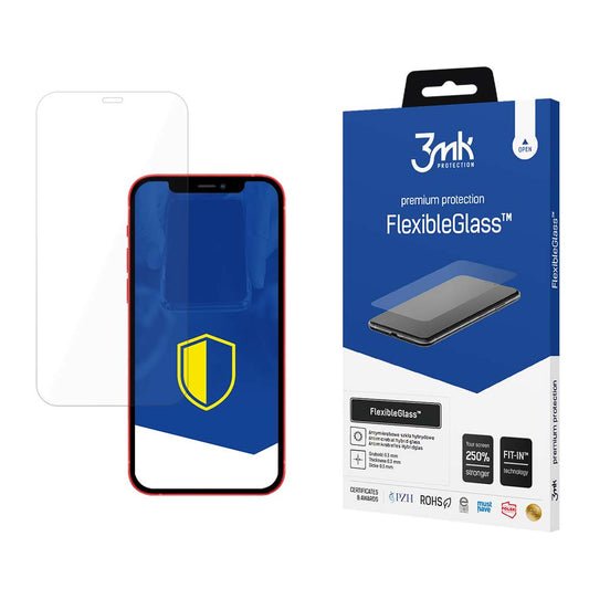 3MK FlexibleGlass Screen Protector for Apple iPhone 12 / 12 Pro, Flexible Glass, Full Glue
