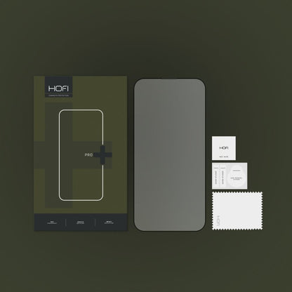 Προστατευτική μεμβράνη οθόνης HOFI PRO+ για Apple iPhone 14 Pro, Ασφαλισμένο γυαλί, Ολόκληρη κόλλα, Μαύρο