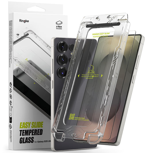 Προστατευτική Μεμβράνη Οθόνης Ringke Easy Slide για Samsung Galaxy S25 Ultra S938, Ενισχυμένο Γυαλί, Πλήρης Κόλληση, Σετ 2 τεμαχίων