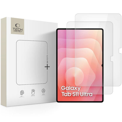Tech-Protect FIT+ Screen Protector for Samsung Galaxy Tab S11 Ultra / Tab S10 Ultra, Tempered Glass, Full Glue, Set of 2 pieces, 2.5D