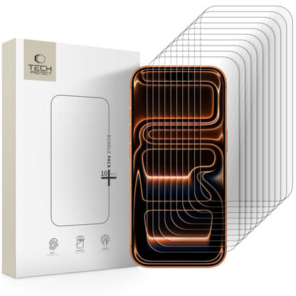 Προστατευτική Μεμβράνη Οθόνης Tech-Protect για Apple iPhone 17 Pro Max / 16 Pro Max, Ενισχυμένο Γυαλί, Πλήρης Κόλληση, Σετ 10 τεμαχίων