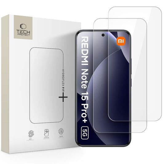 Προστατευτική Μεμβράνη Οθόνης Tech-Protect Hydro Flex+ για Xiaomi Poco M8 Pro / Redmi Note 15 Pro+ 5G, Πλαστική, Σετ 2 τεμαχίων