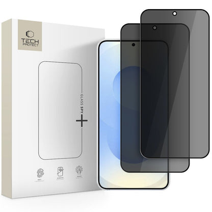 Προστατευτική Μεμβράνη Οθόνης Privacy Tech-Protect Spy+ για Samsung Galaxy S26 S942, Ενισχυμένο Γυαλί, Πλήρης Κόλληση, Σετ 2 τεμαχίων