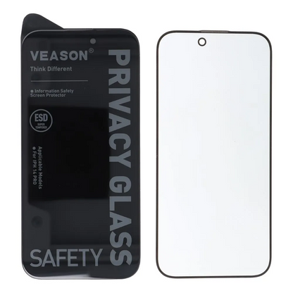 Veason Privacy Screen Protector for Apple iPhone 14 / 13 Pro, Tempered Glass, Full Glue, 6D