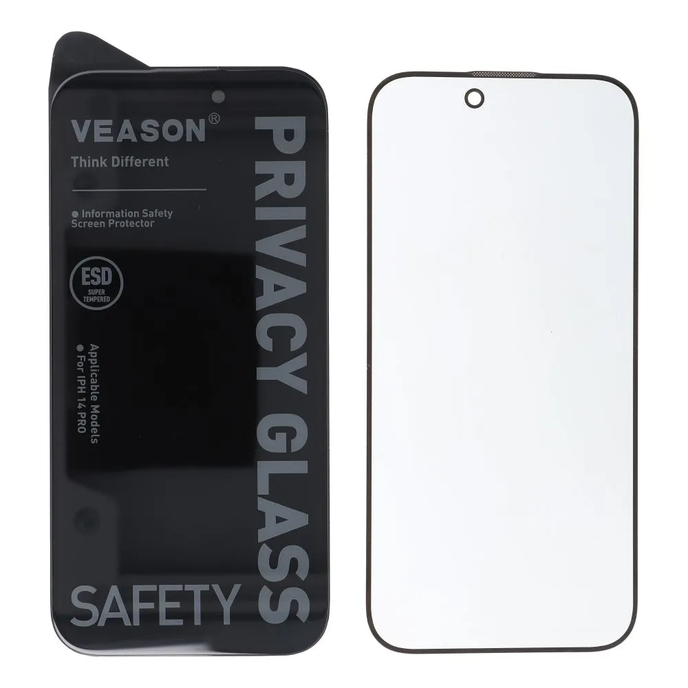 Προστατευτική μεμβράνη οθόνης Privacy Veason για Apple iPhone 17 Pro Max, Ασφαλισμένο γυαλί, Πλήρης κόλλα, 6D