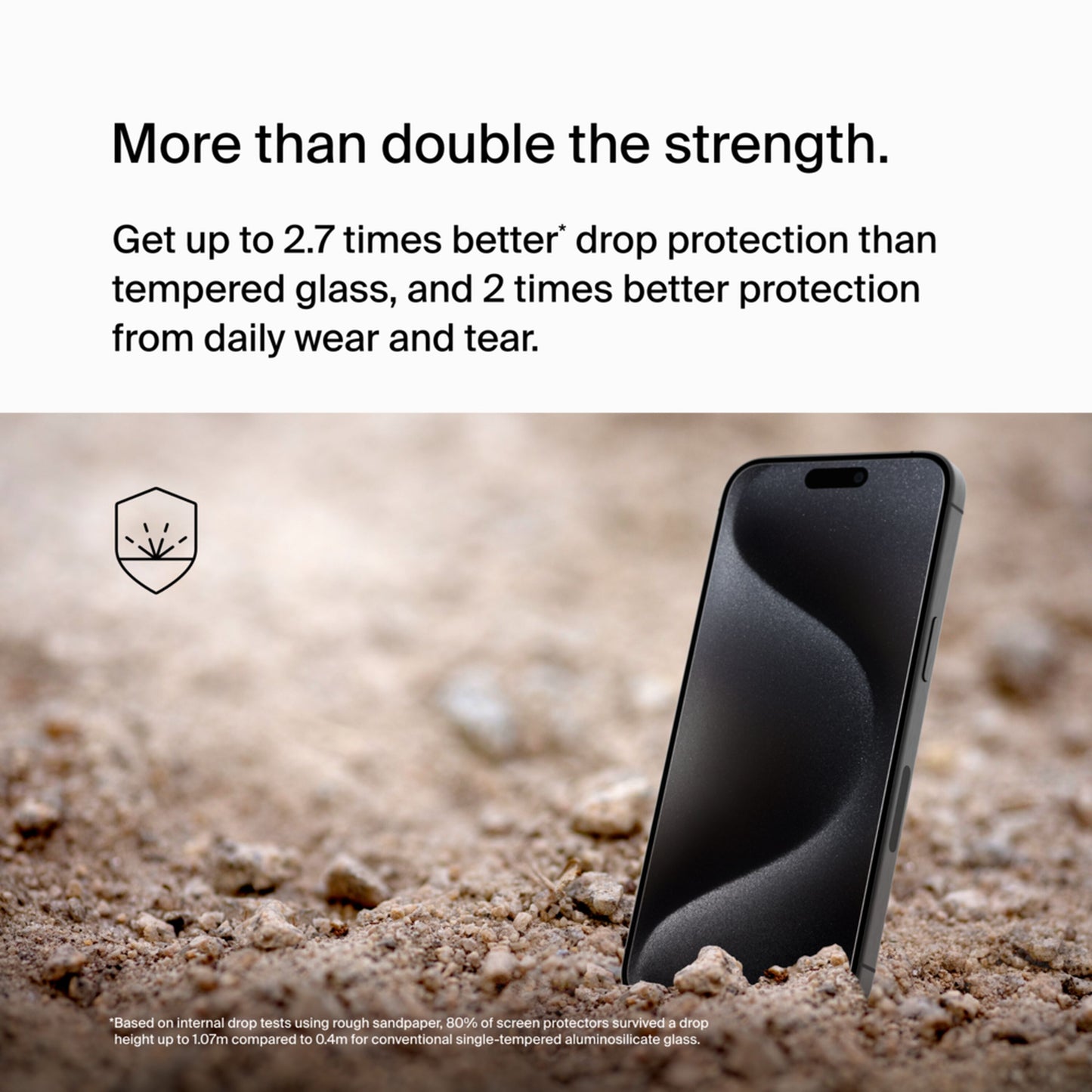 Προστατευτική μεμβράνη οθόνης Belkin ScreenForce UltraGlass 2 για Apple iPhone 15 Pro Max, Ασφαλισμένο γυαλί, Full Glue OVA134zz
