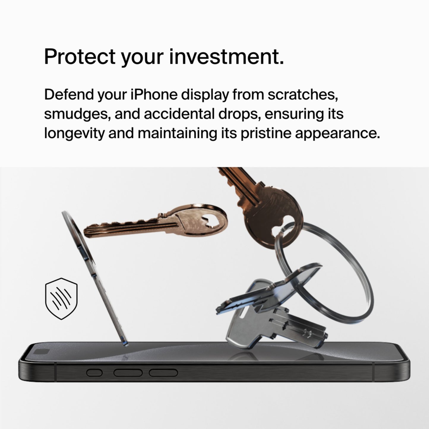 Προστατευτική μεμβράνη οθόνης Belkin ScreenForce UltraGlass 2 για Apple iPhone 15 Pro Max, Ασφαλισμένο γυαλί, Full Glue OVA134zz