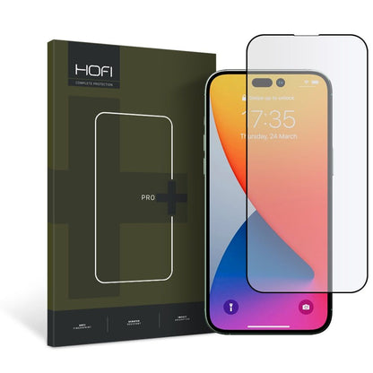 Προστατευτική μεμβράνη οθόνης HOFI PRO+ για Apple iPhone 14 Pro, Ασφαλισμένο γυαλί, Ολόκληρη κόλλα, Μαύρο