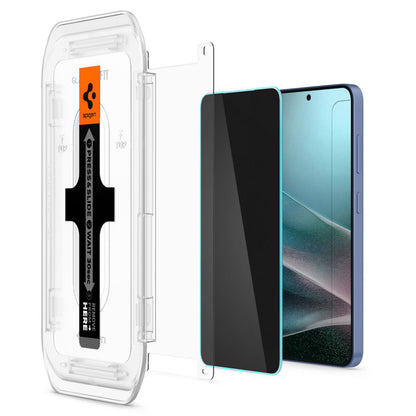 Προστατευτική μεμβράνη οθόνης Privacy Spigen GlastR EZ FIT HD για Samsung Galaxy S25 S931 / S24 S921, Ασφαλισμένο γυαλί, Πλήρης κόλλα, Σετ 2 τεμαχίων