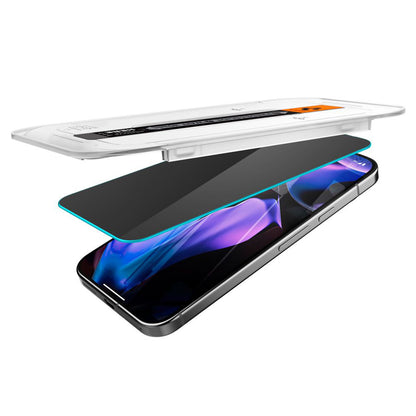Προστατευτική μεμβράνη οθόνης Privacy Spigen GlastR EZ FIT για Google Pixel 9 Pro XL, Ασφαλισμένο γυαλί, Πλήρης κόλλα, Σετ 2 τεμαχίων AGL09313