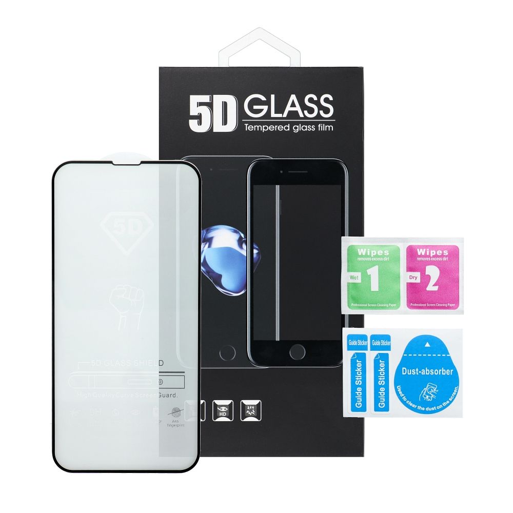 Προστατευτική Μεμβράνη Οθόνης Matte OEM για Apple iPhone 17, Ενισχυμένο Γυαλί, Full Glue, 5D, Μαύρη