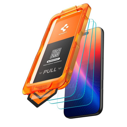 Προστατευτική Μεμβράνη Οθόνης Spigen GlastR Align Master Slim για Apple iPhone 17 Pro, Ενισχυμένο Γυαλί, Πλήρης Κόλληση, Σετ 3 τεμαχίων