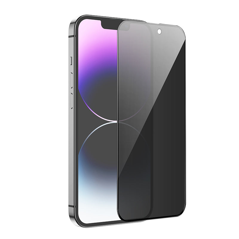 Προστατευτική Μεμβράνη Οθόνης Privacy HOCO G15 για Apple iPhone 16 Plus / 15 Plus, Ενισχυμένο Γυαλί, Πλήρης Κόλληση, 5D