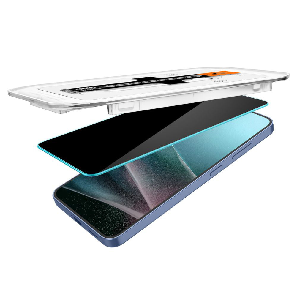 Προστατευτική μεμβράνη οθόνης Privacy Spigen GlastR EZ FIT HD για Samsung Galaxy S25 S931 / S24 S921, Ασφαλισμένο γυαλί, Πλήρης κόλλα, Σετ 2 τεμαχίων