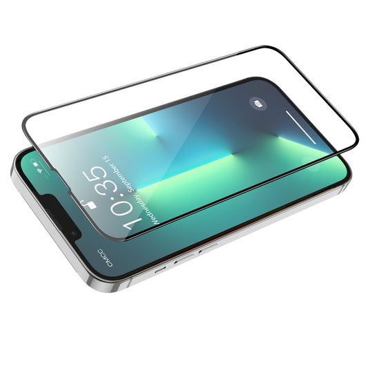 Προστατευτική Μεμβράνη Οθόνης HOCO G16 για Apple iPhone 16e / 14 / 13 Pro / 13, Ενισχυμένο Γυαλί, Πλήρης Κόλληση, 5D, Μαύρη