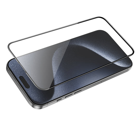 Προστατευτική Μεμβράνη Οθόνης HOCO G16 για Apple iPhone 16 Pro Max, Ενισχυμένο Γυαλί, Πλήρης Κόλληση, 5D, Μαύρη