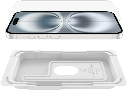 Belkin ScreenForce TemperedGlass Screen Protector for Apple iPhone 16 / 15 / 14 Pro, Tempered Glass, Full Glue OVA135zz