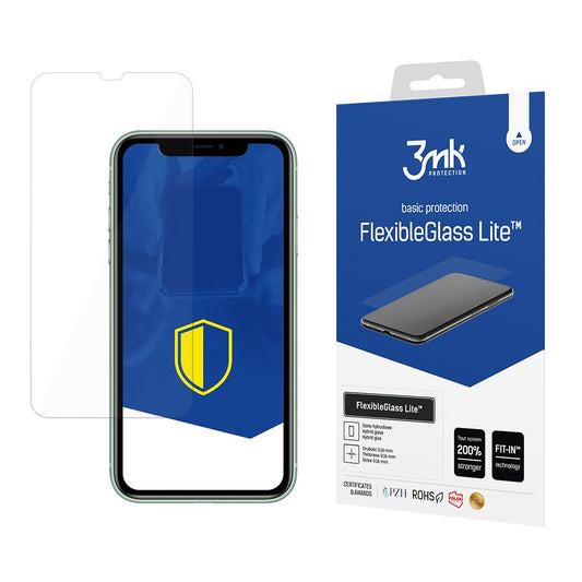 3MK FlexibleGlass Lite Screen Protector for Apple iPhone 11, Flexible Glass, Full Glue