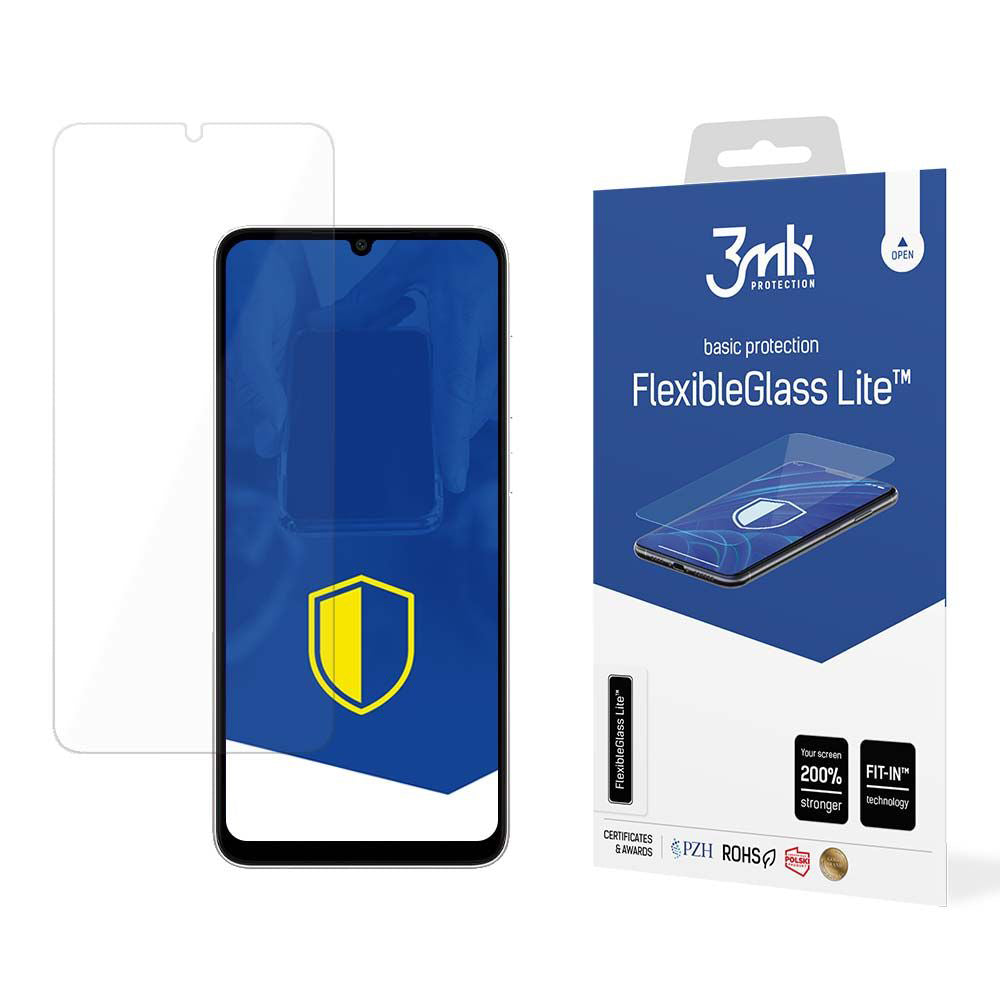 Προστατευτική μεμβράνη οθόνης 3MK FlexibleGlass Lite για Samsung Galaxy A05s A057, Ευέλικτο γυαλί, Πλήρης κόλλα