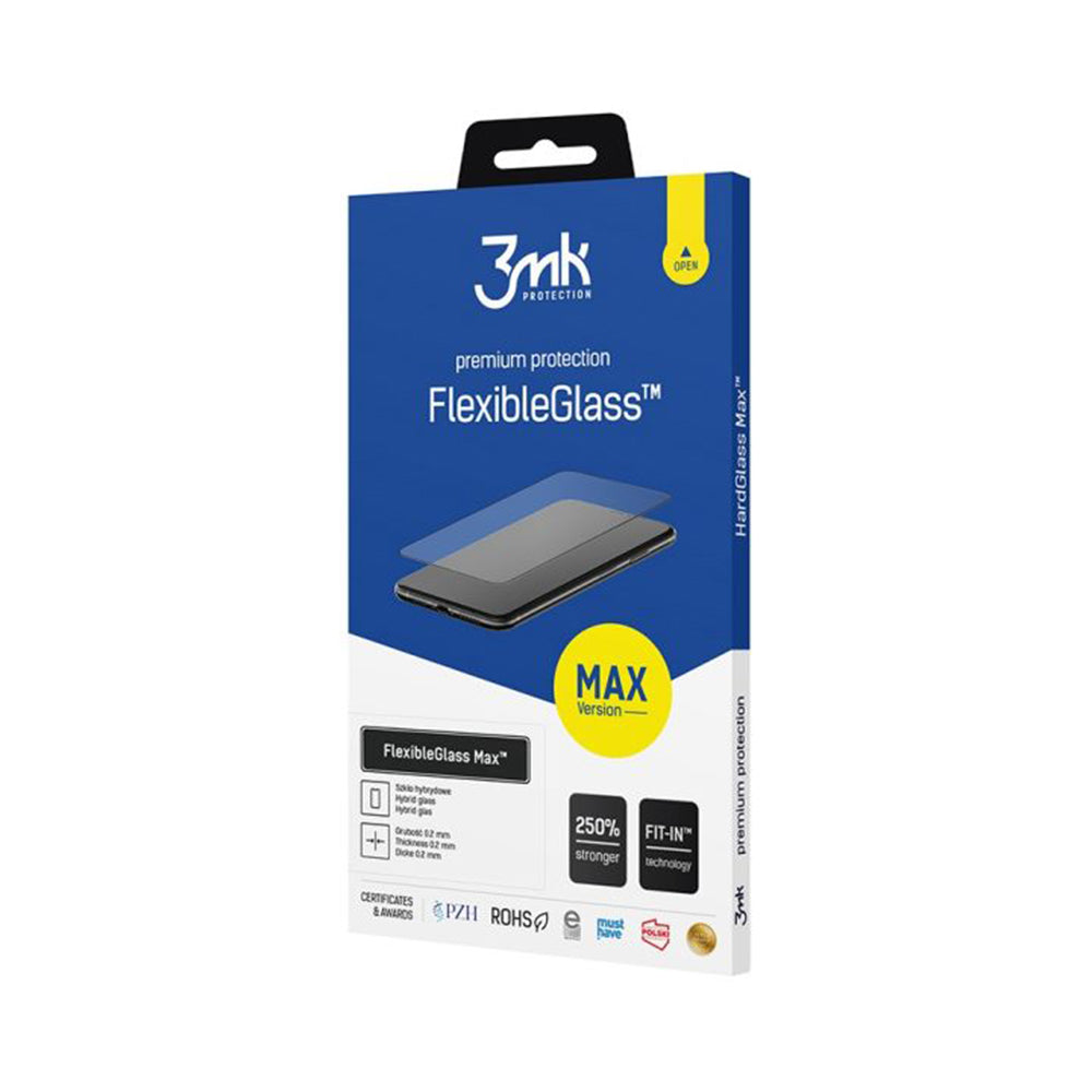 Προστατευτική μεμβράνη οθόνης 3MK FlexibleGlass Max για Apple iPhone 16 Pro, Ευέλικτο Γυαλί, Πλήρης Κόλλα, Μαύρο
