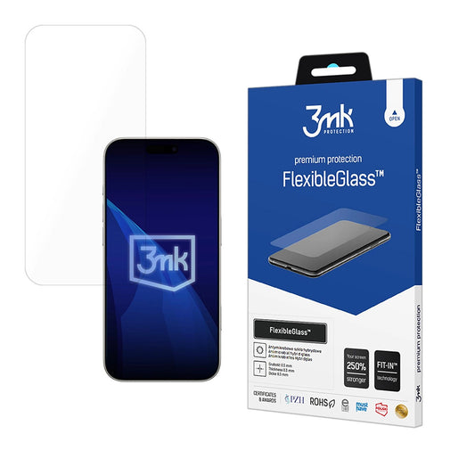 3MK FlexibleGlass Screen Protector for Apple iPhone 17, Flexible Glass, Full Glue