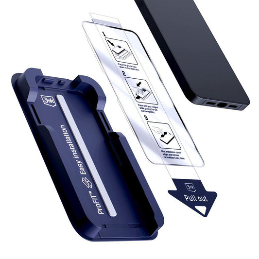 Προστατευτική μεμβράνη οθόνης 3MK HardGlass Max για Apple iPhone 18 Pro / 17 Pro, Ασφαλισμένο γυαλί, Πλήρης κόλλα, Μαύρο